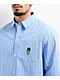 Monet Skateboards Carousel Blue Striped Long Sleeve Button Up Shirt - Thumbnail image 3 of 4