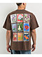Monet Skateboards Floral Stamp Brown T-Shirt - Thumbnail image 1 of 3