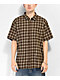 Monet Skateboards Push It Brown Short Sleeve Flannel Shirt - Thumbnail image 1 of 3