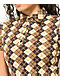 Motel Jeeves Brown Argyle Bodycon Dress