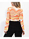 NGOrder Orange Flare Sleeve Tie Front Crochet Crop Top