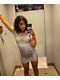 NGOrder Ribbed Purple & Green Checkerboard Polo Dress - Thumbnail image 3 of 6