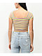 NGOrder x Powerpuff Girls Yellow, Green, & Purple Stripe Crop T-Shirt - Thumbnail image 2 of 3
