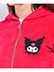NGOrder x Sanrio Kuromi Hot Pink Velour Crop Zip Hoodie - Thumbnail image 3 of 4