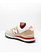 New Balance Lifestyle ML574D Beige & Orange Shoes - Thumbnail image 2 of 3