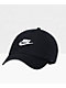 Nike Club Futura Black Strapback Hat - Thumbnail image 1 of 2