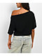 Nike Essential Off Shoulder Black Crop T-Shirt - Thumbnail image 2 of 6