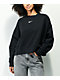Nike Essentials Collection Black Crop Crewneck Sweatshirt - Thumbnail image 1 of 2