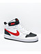 Nike Kids' Court Borough Mid 2 White, Black & Red Shoes - Thumbnail image 1 of 4