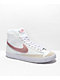 Nike Kids Blazer Mid '77 White & Pink Leather Shoes