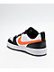 Nike Kids Court Borough Low Recraft White, Total Orange & Black Shoes - Thumbnail image 2 of 4