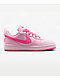 Nike Kids Court Borough Low Recraft White & Hyper Pink Shoes - Thumbnail image 5 of 8