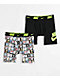 Nike Kids Dri-FIT Essential Micro Black & Mosaic 2-Pack Boxer Briefs - Thumbnail image 1 of 2