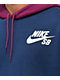 Nike SB Icon Navy & Sangria Hoodie - Thumbnail image 3 of 3