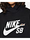Nike SB Kids Icon Black Hoodie - Thumbnail image 3 of 4