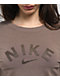 Nike Sportswear Chill Knit Brown Long Sleeve Crop T-Shirt - Thumbnail image 3 of 6