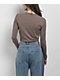 Nike Sportswear Chill Knit Brown Long Sleeve Crop T-Shirt - Thumbnail image 2 of 6