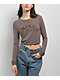 Nike Sportswear Chill Knit Brown Long Sleeve Crop T-Shirt - Thumbnail image 1 of 6