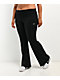 Nike Sportswear Chill Knit Ribbed Black Mid Rise Flare Leggings - Thumbnail image 3 of 8