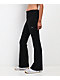 Nike Sportswear Chill Knit Ribbed Black Mid Rise Flare Leggings - Thumbnail image 7 of 8