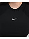 Nike Sportswear Chill Knit Ribbed Black T-Shirt - Thumbnail image 3 of 5