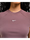 Nike Sportswear Chill Knit Ribbed Tattoo Brown T-Shirt - Thumbnail image 3 of 4