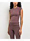 Nike Sportswear Chill Knit Ribbed Tattoo Brown T-Shirt - Thumbnail image 1 of 4