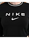 Nike Sportswear Chill Knit Slim Black Long Sleeve Crop T-Shirt - Thumbnail image 3 of 4