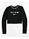 Nike Sportswear Chill Knit Slim Black Long Sleeve Crop T-Shirt - Thumbnail image 4 of 4