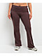 Nike Sportswear Chill Knit Tattoo Brown Fold Over Flare Leggings - Thumbnail image 3 of 7