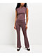 Nike Sportswear Chill Knit Tattoo Brown Fold Over Flare Leggings - Thumbnail image 7 of 7