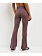 Nike Sportswear Chill Knit Tattoo Brown Fold Over Flare Leggings - Thumbnail image 2 of 7