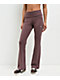 Nike Sportswear Chill Knit Tattoo Brown Fold Over Flare Leggings - Thumbnail image 1 of 7