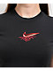Nike Sportswear Chill Knit Valentine's Day Black Crop T-Shirt - Thumbnail image 2 of 2