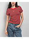 Nike Sportswear Chill Striped Red Knit T-Shirt - Thumbnail image 1 of 5