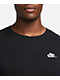 Nike Sportswear Club Black Long Sleeve T-Shirt - Thumbnail image 3 of 3