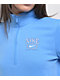 Nike Sportswear Club Blue Fleece Quarter Zip Sweatshirt - Thumbnail image 3 of 4