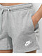 Nike Sportswear Club Essential Grey Fleece Sweat Shorts - Thumbnail image 3 of 5