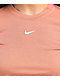 Nike Sportswear Essential Smokey Mauve Crop T-Shirt - Thumbnail image 3 of 4