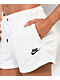 Nike Sportswear Essential White Fleece Sweat Shorts
