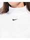 Nike Sportswear Essentials White Long Sleeve Mock Neck Top - Thumbnail image 2 of 2