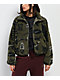 Nike Sportswear High-Pile Fleece Olive Sherpa Crop Jacket - Thumbnail image 1 of 5
