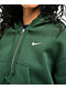 Nike Sportswear Phoenix Fir Green Crop Zip Hoodie - Thumbnail image 3 of 6