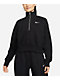 Nike Sportswear Phoenix Fleece Black Quarter Zip Crop Sweatshirt - Thumbnail image 1 of 3