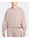 Nike Sportswear Phoenix Fleece Diffused Taupe & Sail Oversized Crewneck Sweatshirt - Thumbnail image 1 of 4