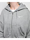Nike Sportswear Phoenix Fleece Heather Grey Crop Zip Hoodie - Thumbnail image 3 of 4