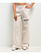 Nike Sportswear Phoenix Fleece Logo Light Orewood High Waist Wide Leg Sweatpants - Thumbnail image 1 of 5