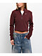 Nike Sportswear Phoenix Plush Burgundy Crush Quarter Zip Crop Sweatshirt - Thumbnail image 1 of 5