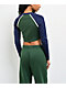 Nike Sportswear Street Green & Blue Long Sleeve Crop T-Shirt - Thumbnail image 2 of 5
