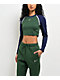 Nike Sportswear Street Green & Blue Long Sleeve Crop T-Shirt - Thumbnail image 1 of 5